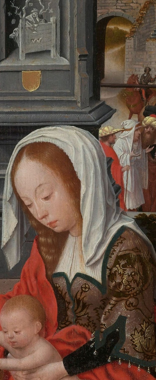 The artist used a range of skin tones, unusual for the era.