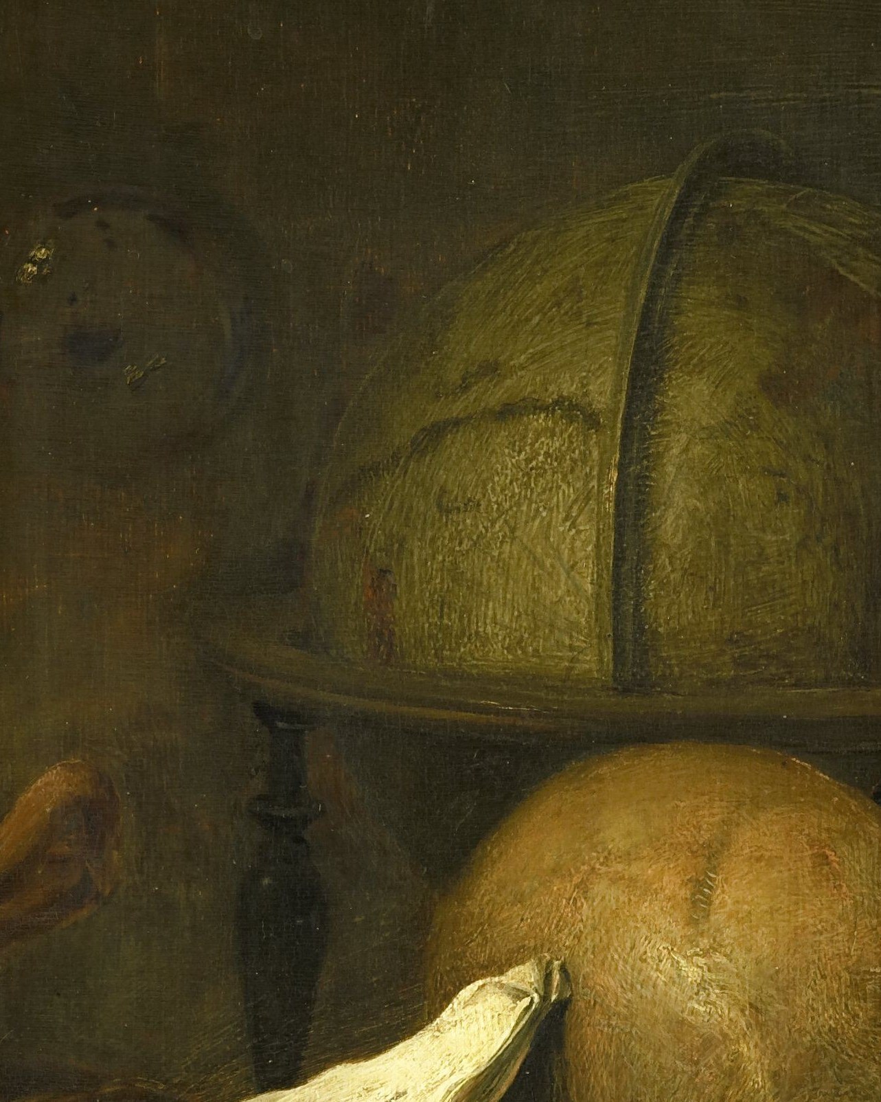 At first glance, a skull on a table.