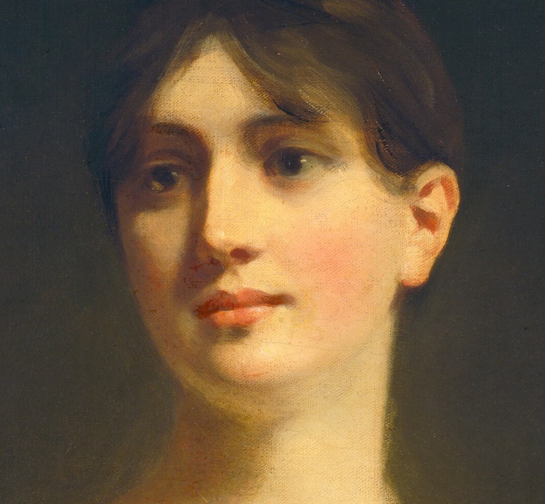 It highlights her face, her individual presence.