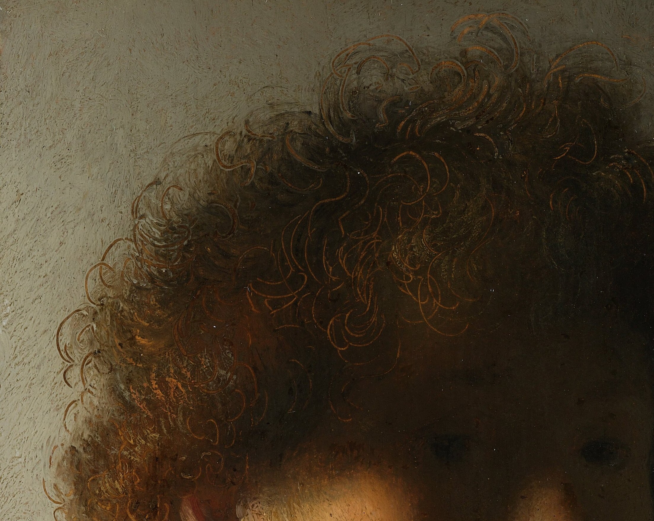 Thick, fast brushstrokes for the hair.