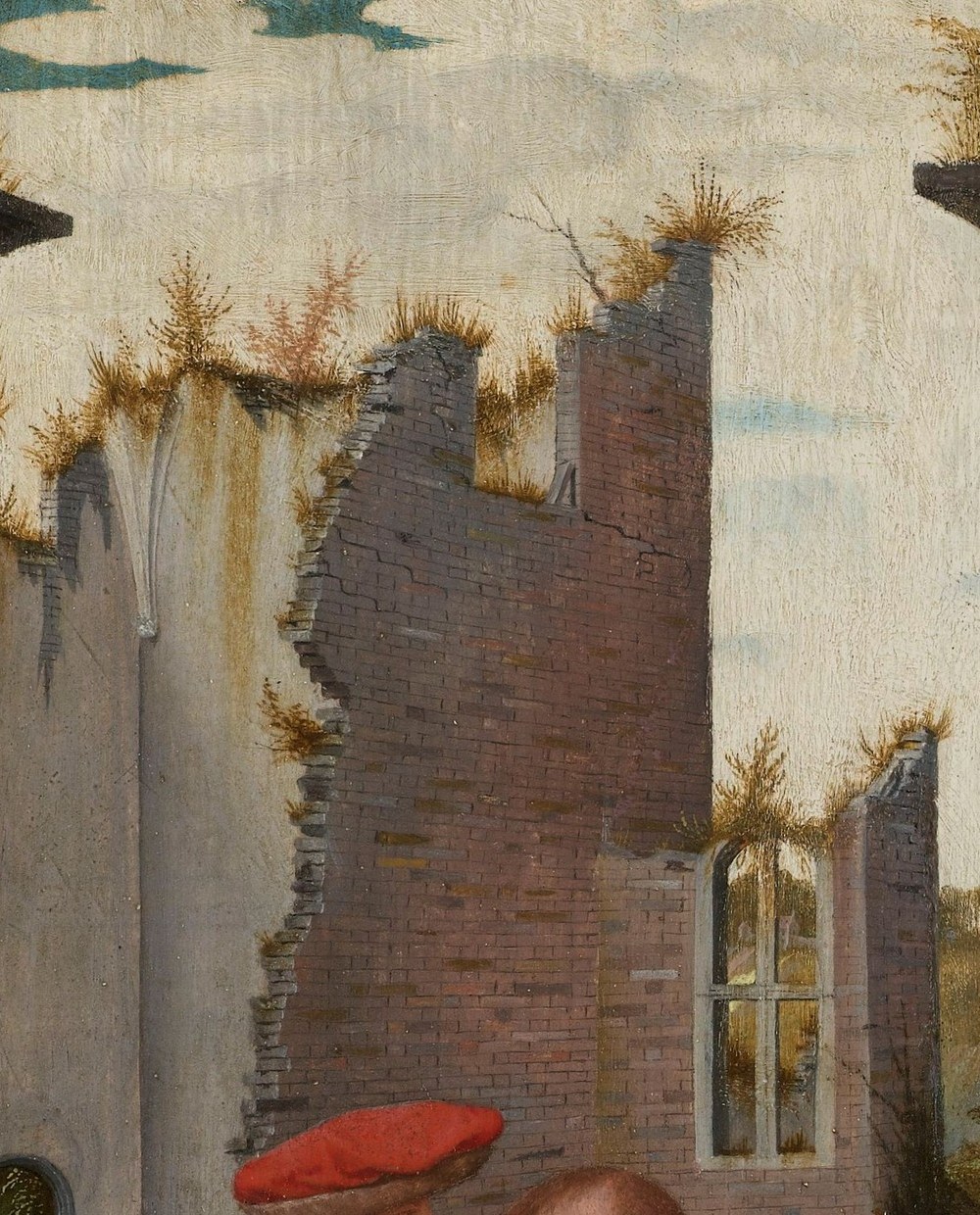 The archway in the background is ruined.