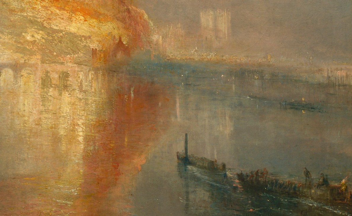 This painter was there, sketching from a boat on the Thames.