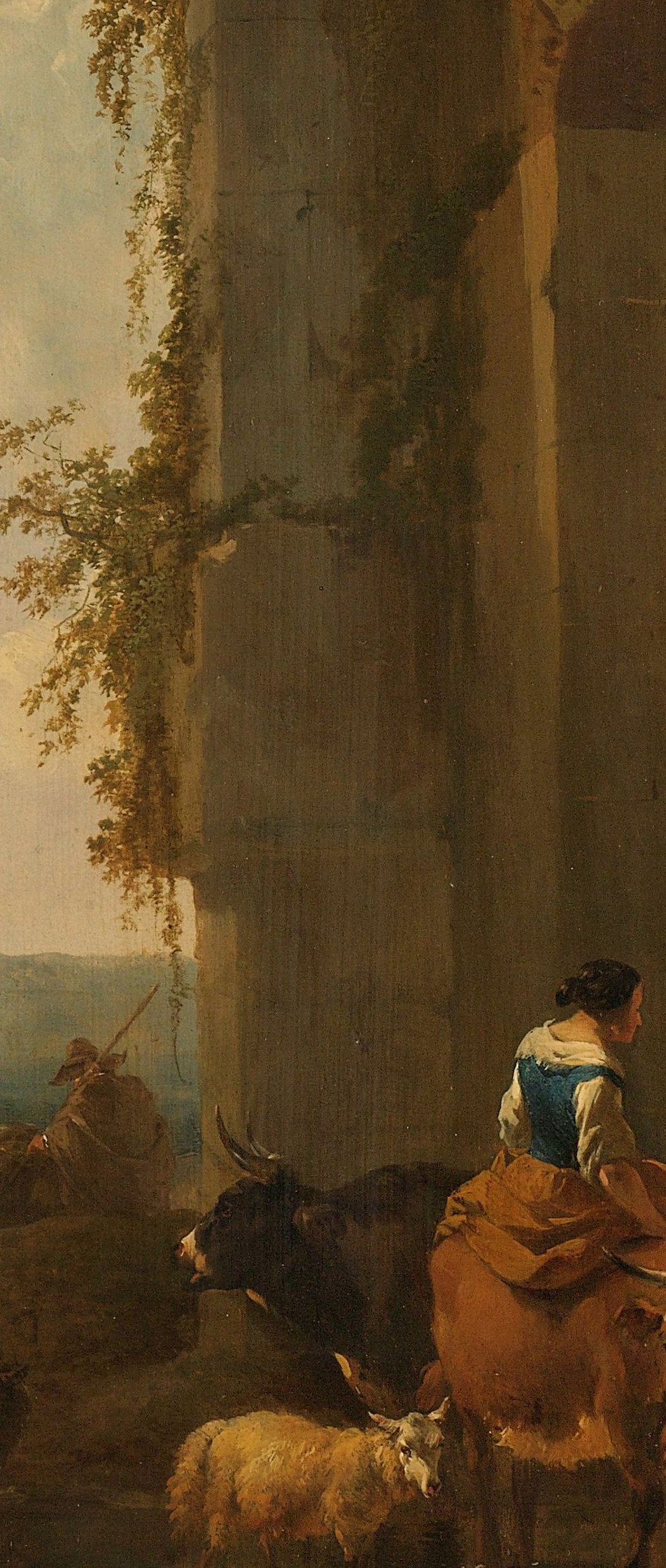 Its twisted form and dense foliage suggest age and resilience, anchoring the composition.