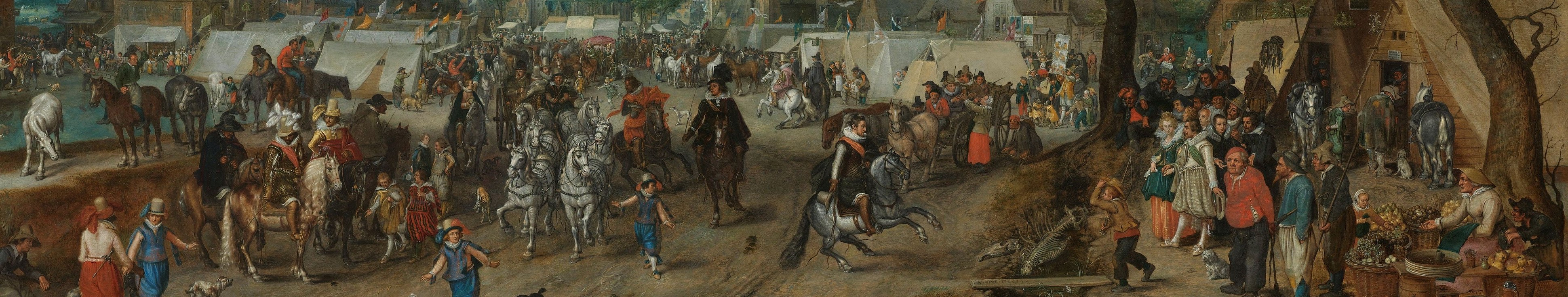 Buyers, sellers, animals. A temporary city of commerce.