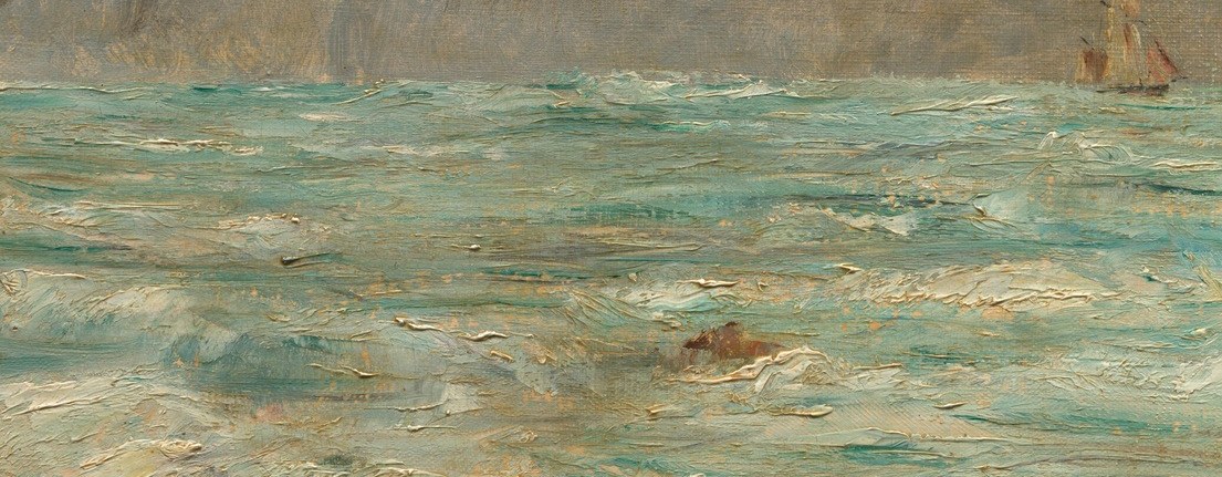 Now see how he renders light on the turbulent water.