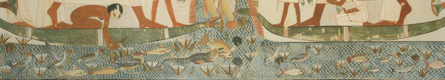 The boat is nearly invisible under the figures , its fragility against the marsh mirrors the precariousness of the journey into the afterlife