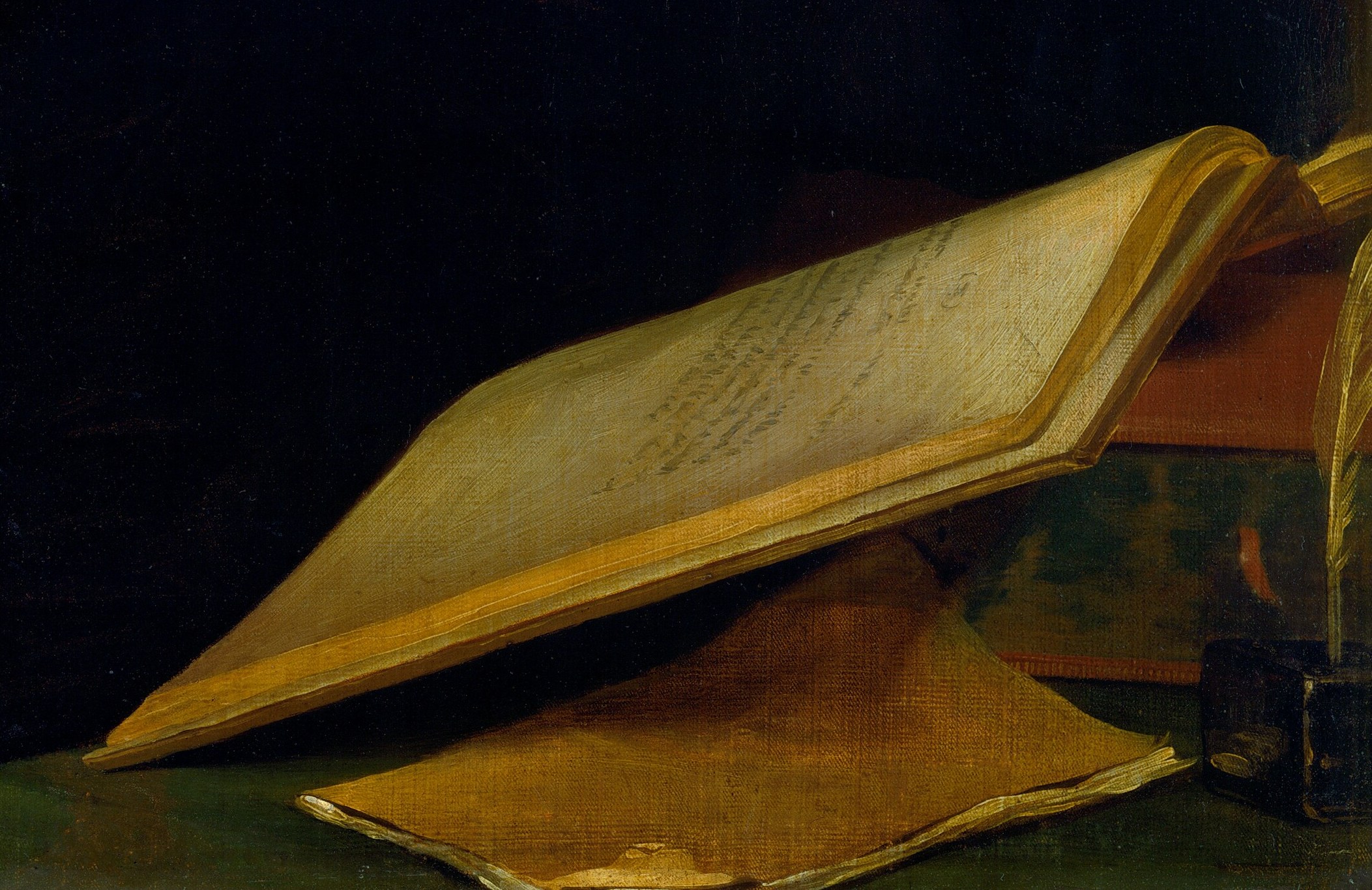 Notice the detailed, handwritten pages of this open book.