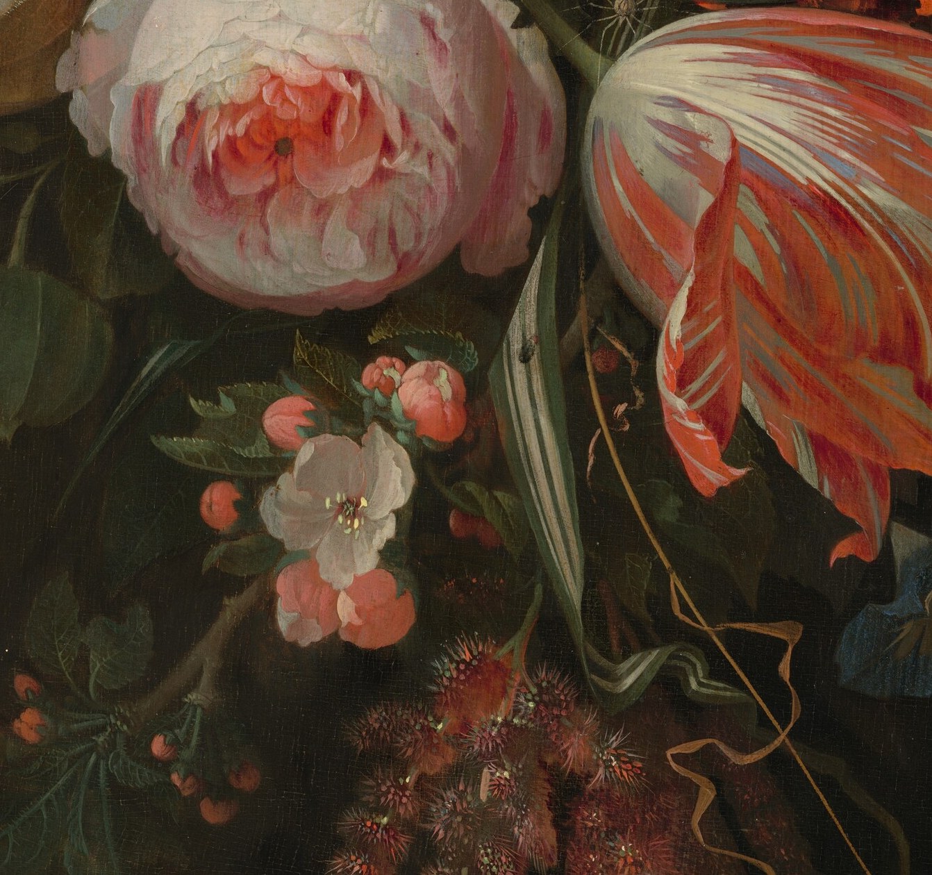 Notice the dewdrops, a signature touch.