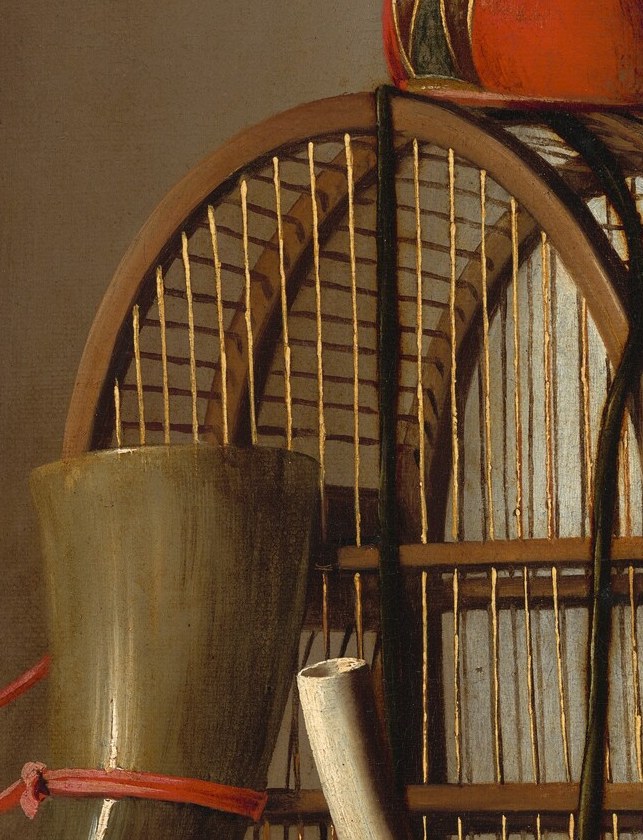 It shows tools for falconry, a sport for aristocrats.