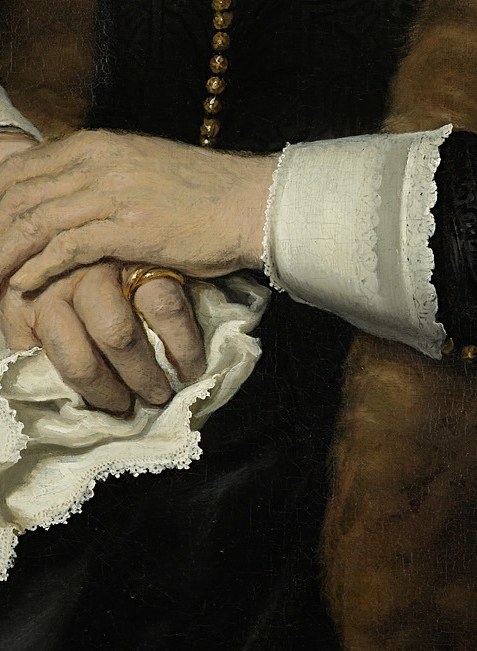 Look at her hands, so carefully rendered.