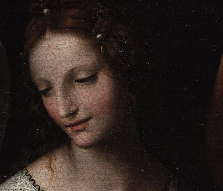 Luini adopted Leonardo's elongated figure style.