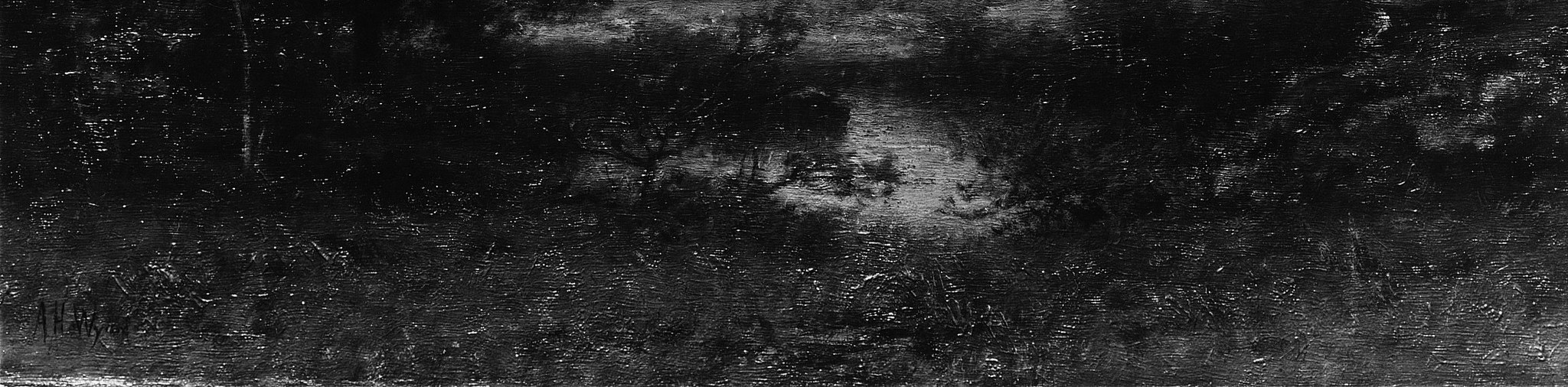 The rough brushwork here conveys the tactile quality of the undergrowth.