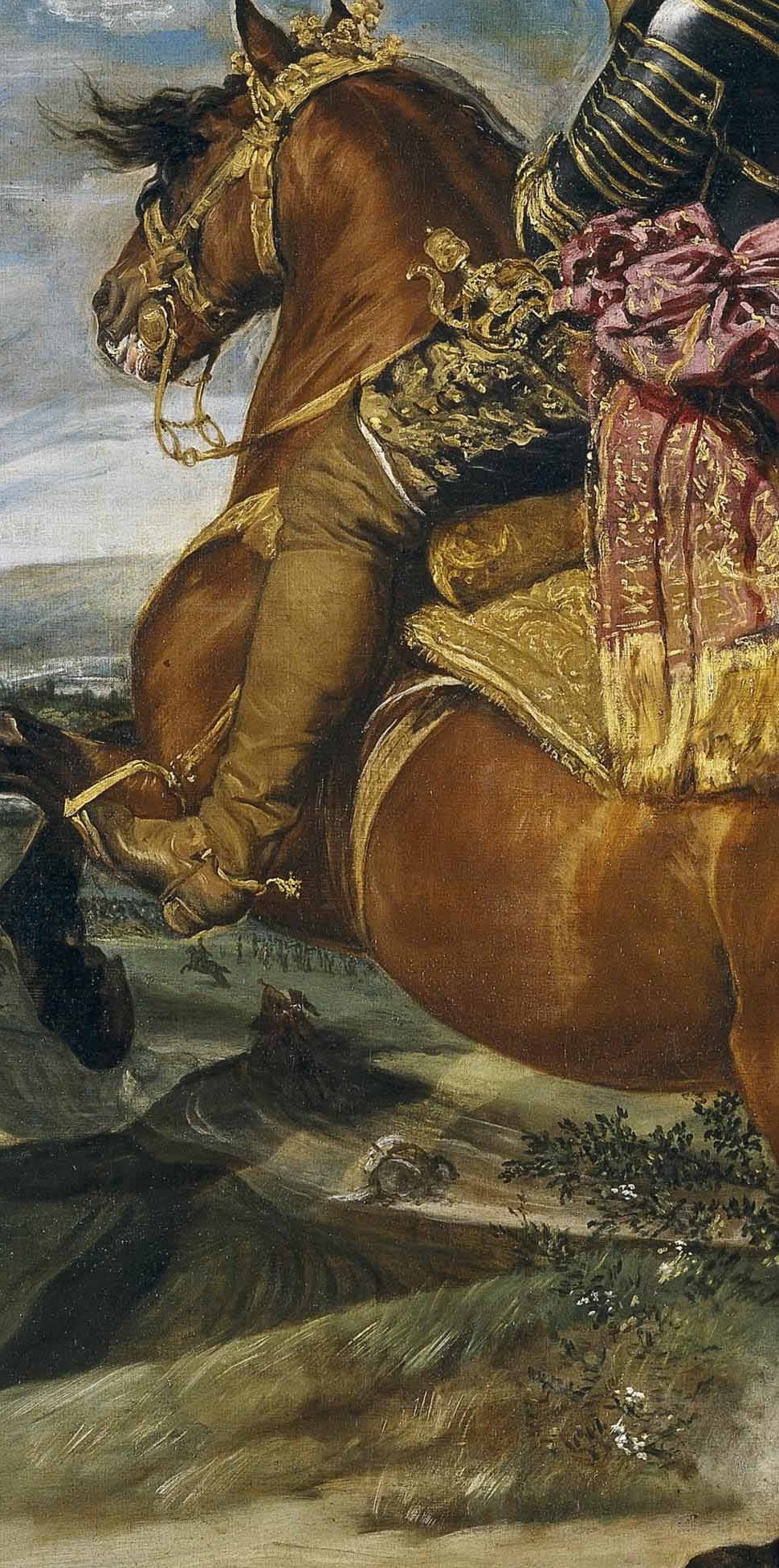 Look at the horse's tense, dynamic pose.