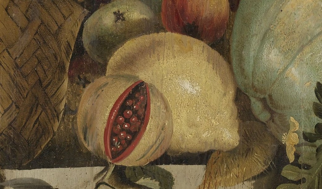 The revealed seeds symbolize fertility and the richness of life, with a hint of hidden beauty.