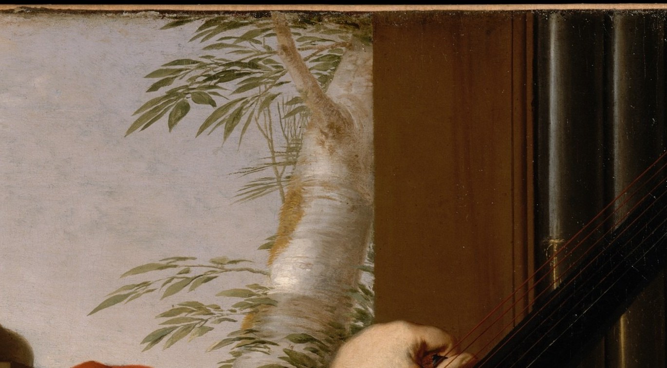 The upward gesture makes music visible as physical action , the arm traces the invisible ascent of sound and doubles as a compositional arrow pulling the eye skyward