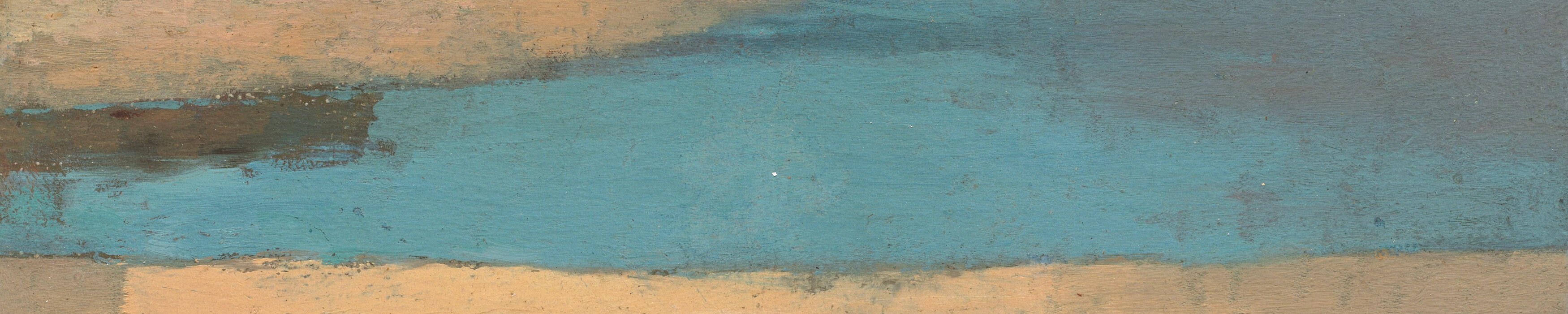 He captures the calm sea, still and bright.