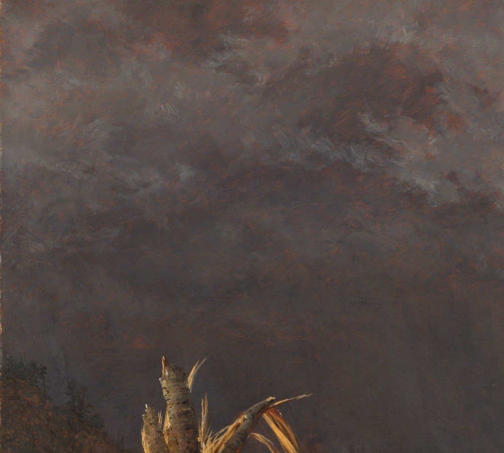 He built the sky with thick, layered paint, impasto.