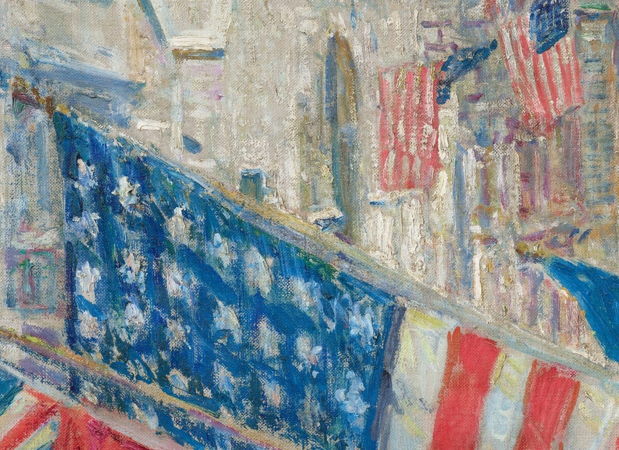 Hassam applied thick paint for texture.