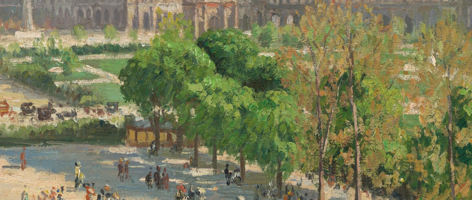 The empty expanse of pale ochre and grey pavement creates breathing room and emphasises the modernity of Haussmann's Paris , open, rational, surveilled from above.