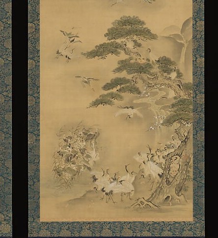 The painter, Kano Tanshin, used fine brushwork for mist and trees.
