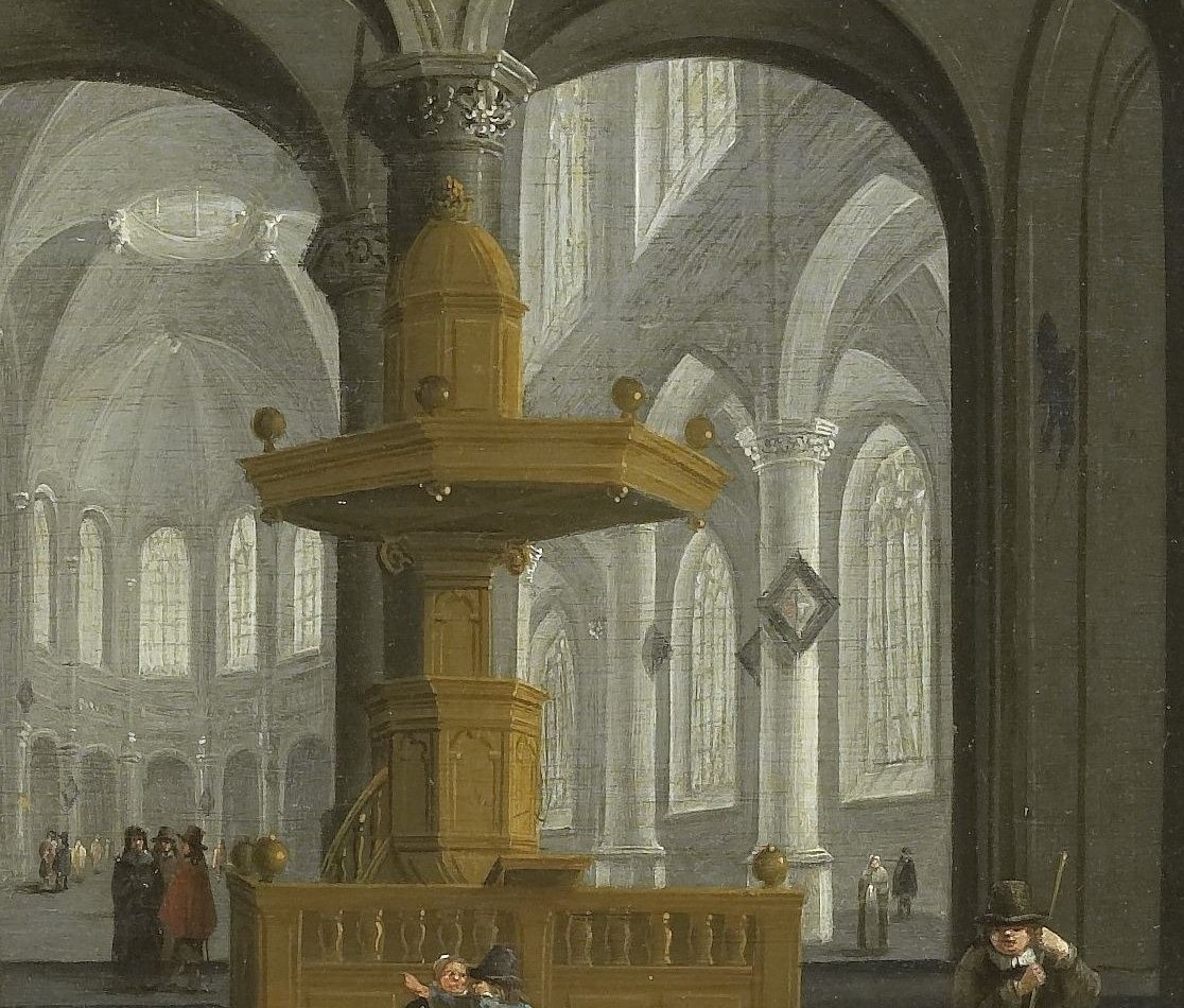 He designed entire imaginary churches on canvas.