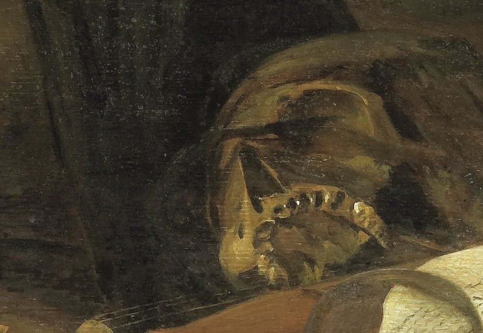 See how the light barely catches the skull's bone.