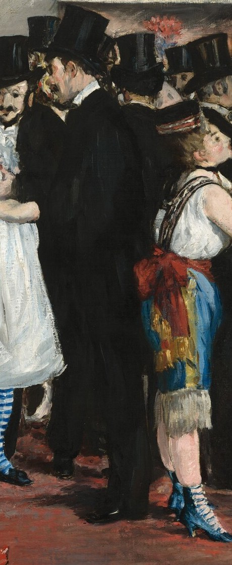 Anonymity as social power , the mask grants her license to move across class lines; she navigates a crowd of men who are identifiably themselves while she remains unreadable