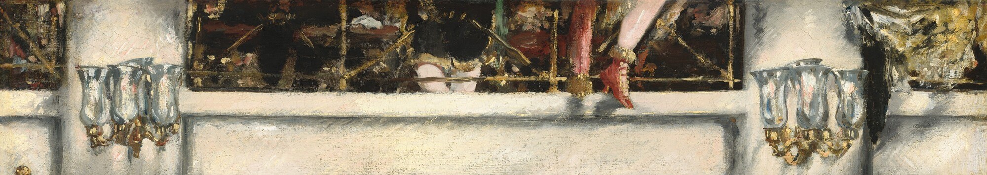 The Salle Le Peletier burned to rubble months after Manet sketched here , this painting preserves the interior of a building that no longer exists, making it an accidental architectural document