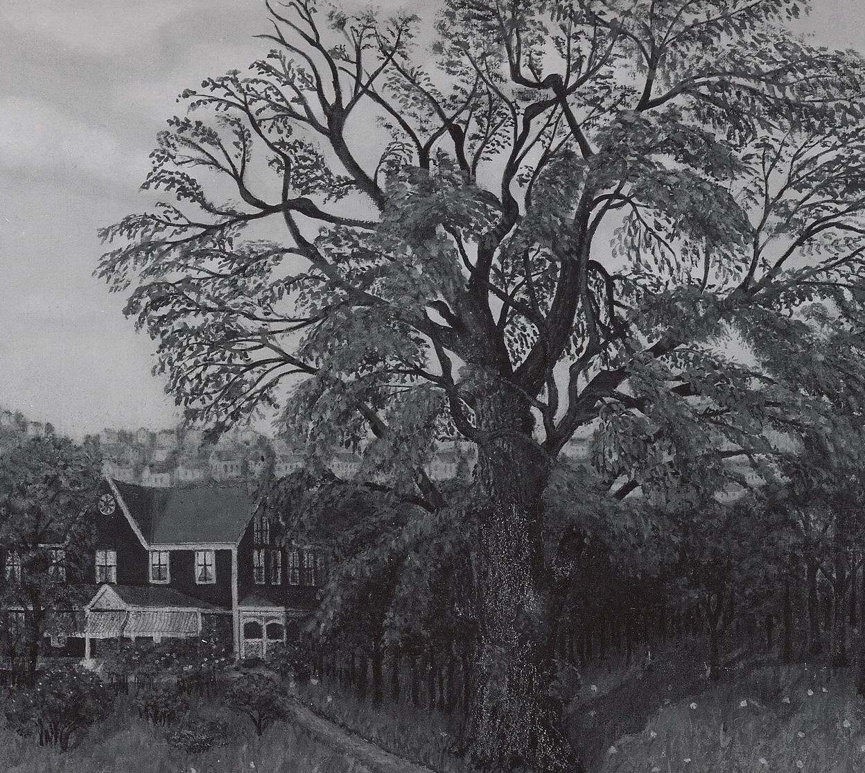 The gnarled branches and textured bark suggest age and resilience, a central symbol of nature's enduring presence.
