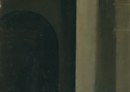 Her downward gaze and serene expression convey maternal devotion; the slight tilt of her head is the emotional anchor of the composition.