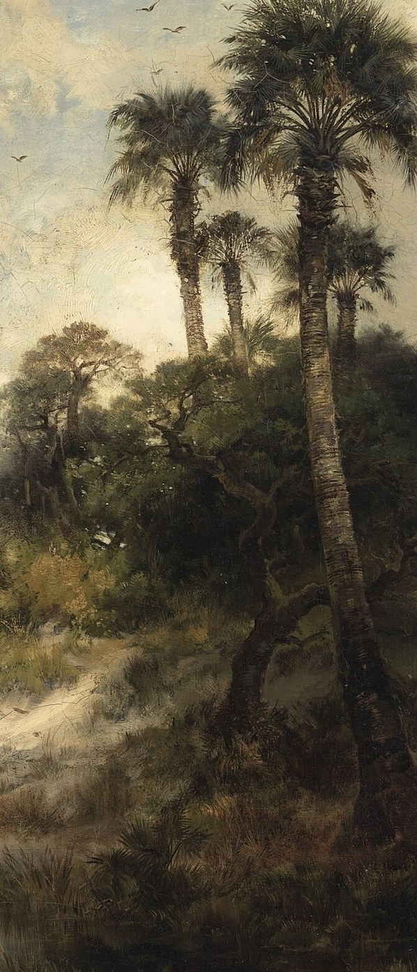 The artist was known for painting the Rocky Mountains, not tropical coasts.