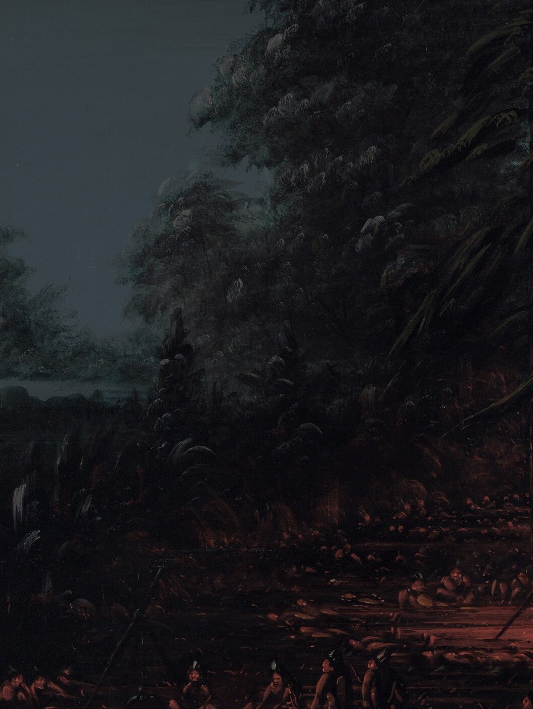 Here, a Sioux war party rests by a solitary tree.