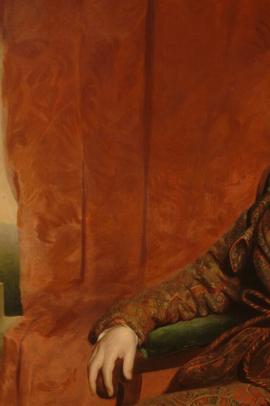 Look at the robe. A banyan for a man of letters, not a ledger.