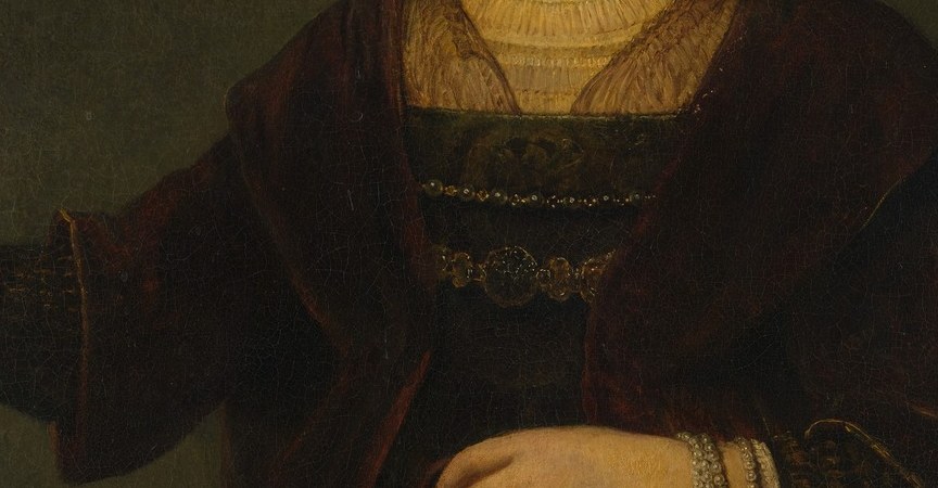 The sheer white collar is called a fichu. It signaled a new, simpler classicism.