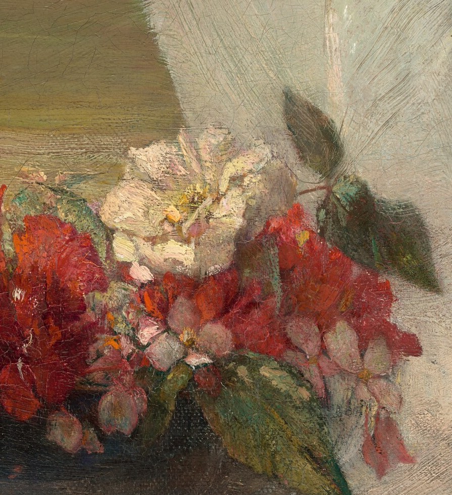 And the fading flowers speak to life's passing moments.