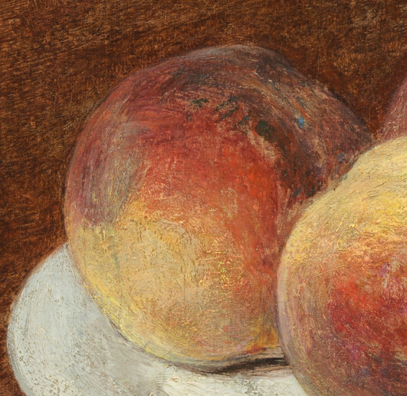 Its deep red blush and subtle yellow undertones suggest ripeness and a tactile surface.