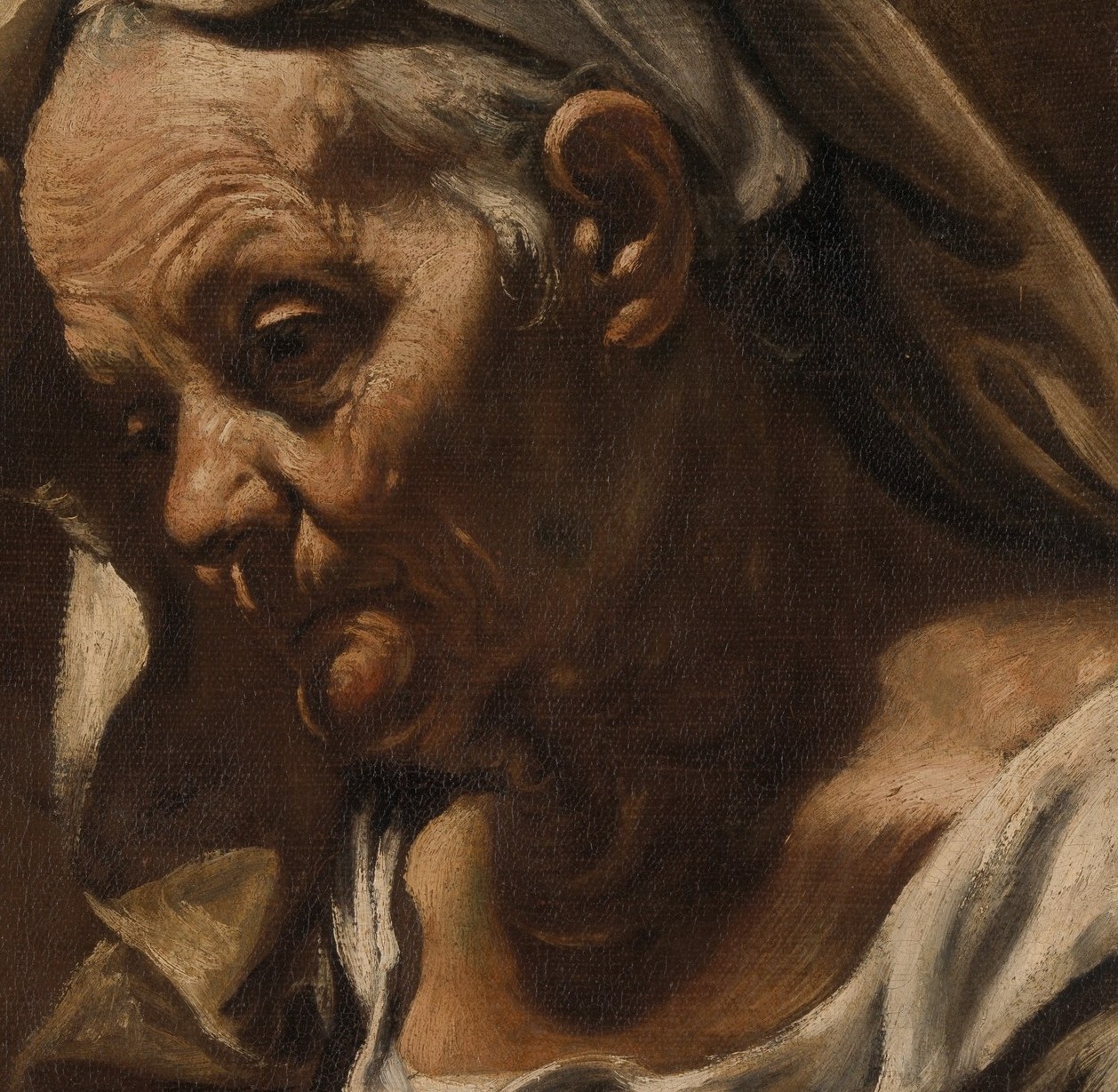 An old woman, utterly unflattering.