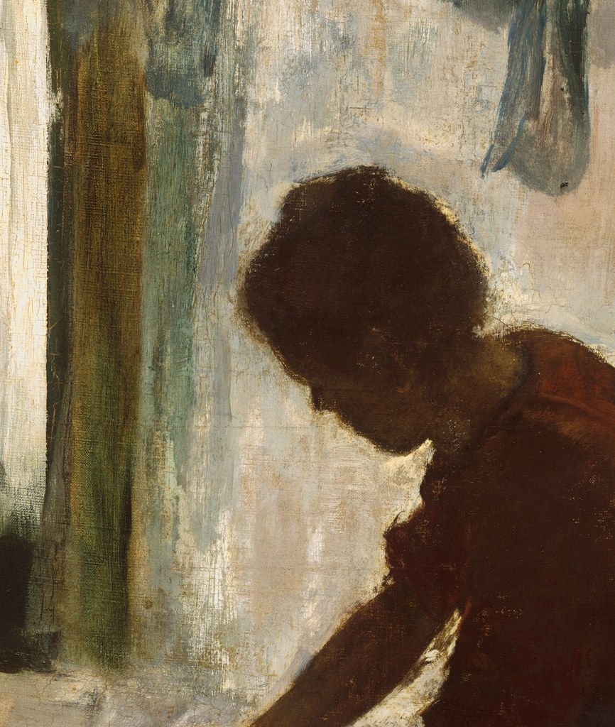 Degas withholds it, showing you only exhaustion through her spine.