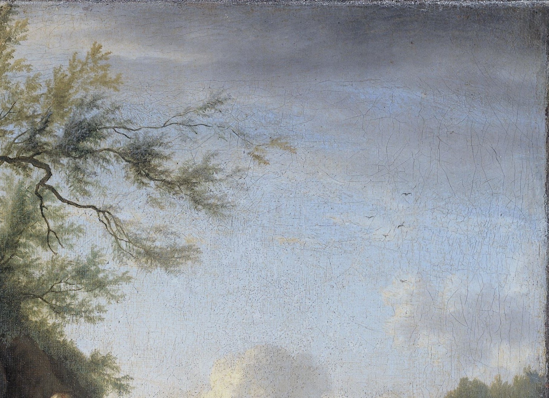 He gave half the canvas to the sky.