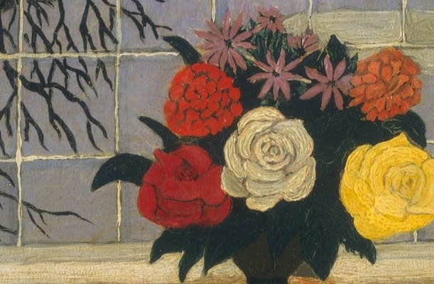 Pippin often painted scenes of everyday life, like these flowers.
