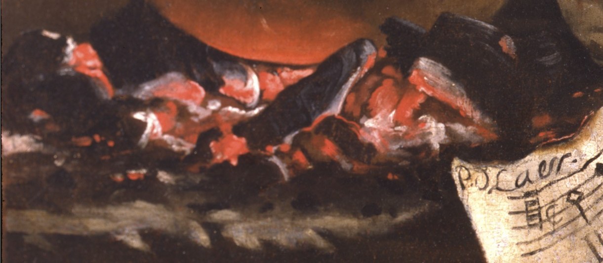 Here, coals glow to make the smoke effect.