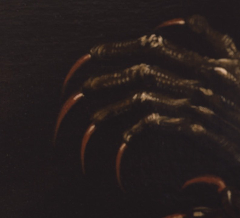 A clawed hand was added for drama.