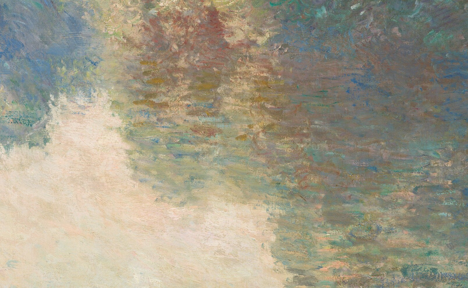 Here, the sky, mist, and water blur into one.