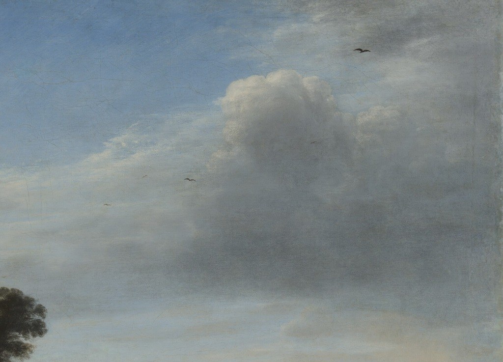 His brushwork here is loose, blurring the forms with thin layers of paint.