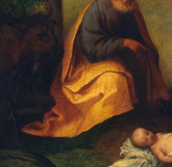 Even Joseph, in his golden cloak, bows in reverence.