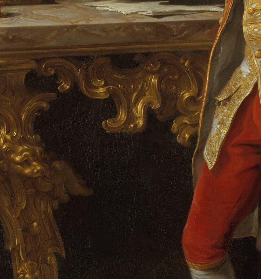 His left hand holds a closed book. A claim to learning, not to leisure.