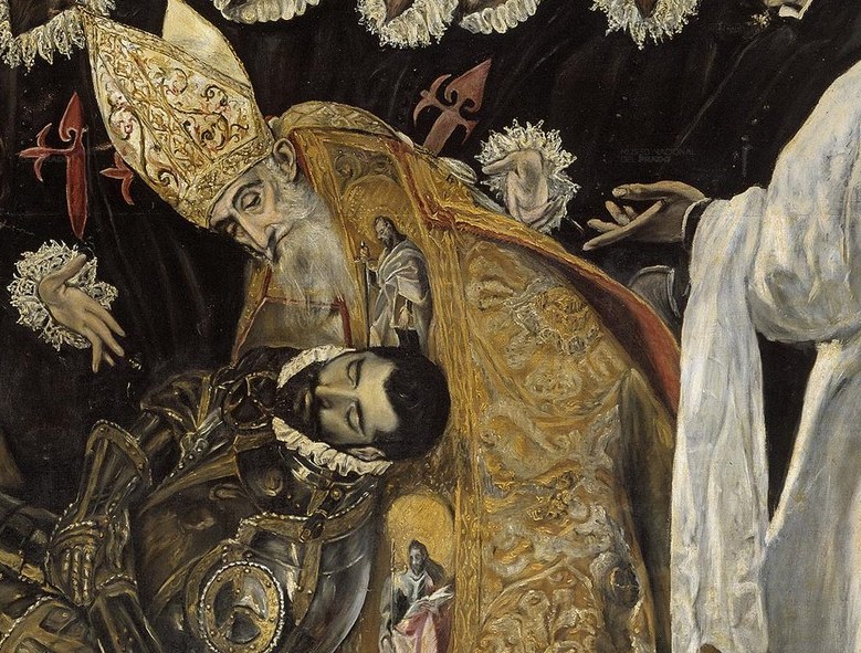 While golden robes connect to heavenly glory.