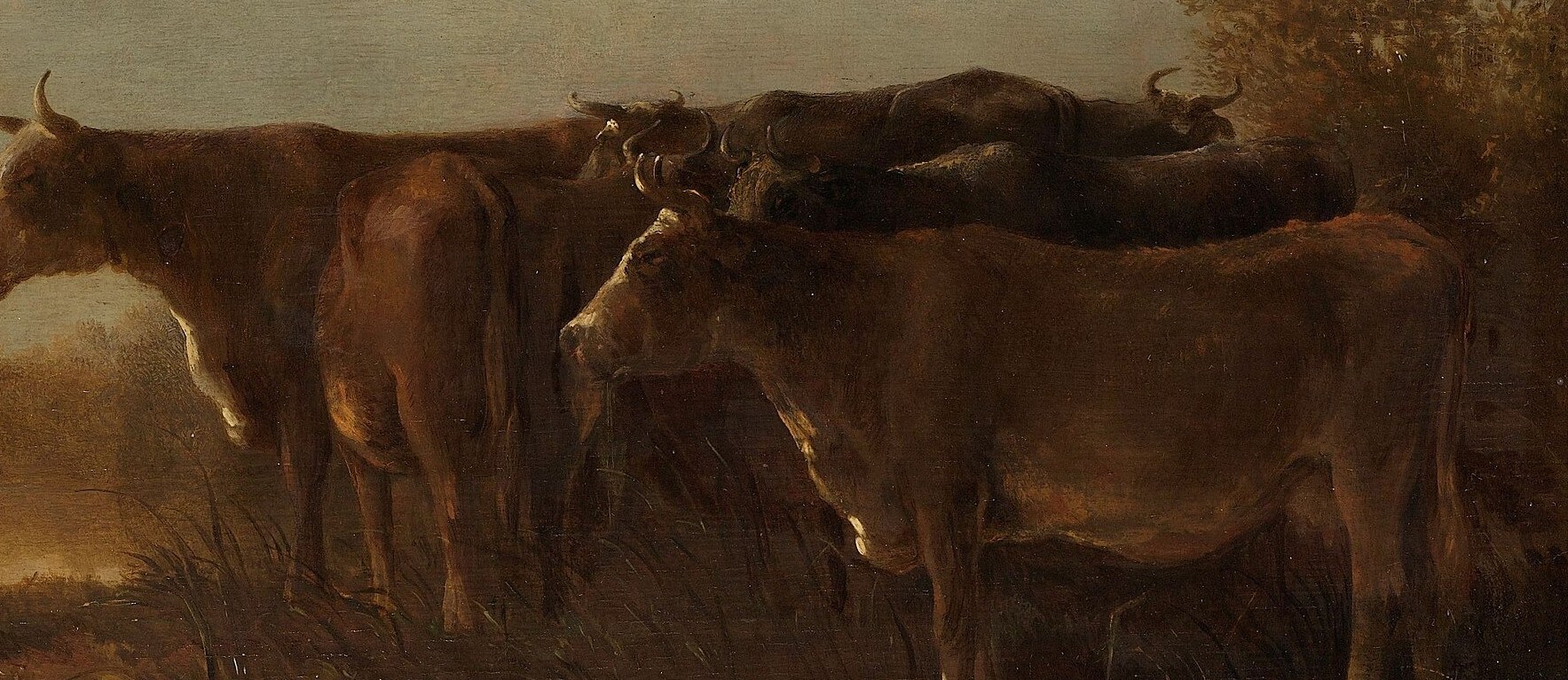 These figures recede into the landscape, adding depth and suggesting the scale of the herd.