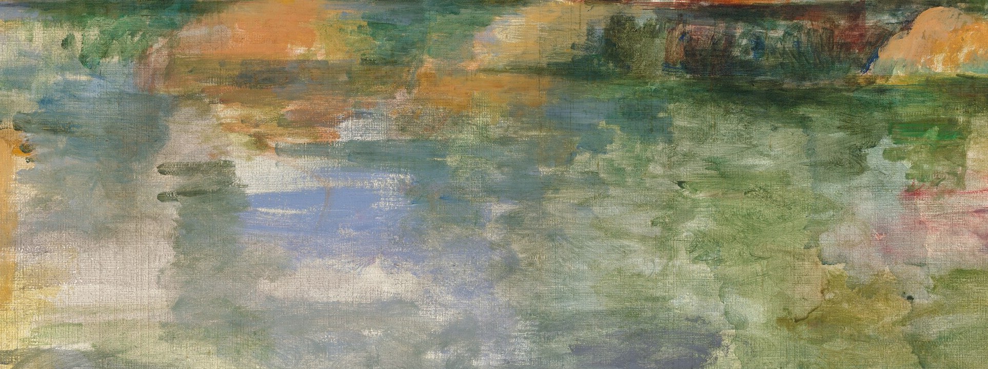 The painter used horizontal strokes to render the water.