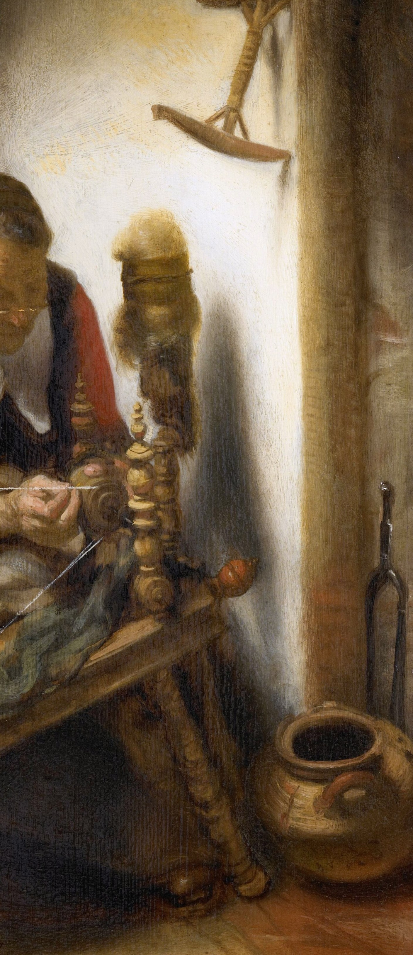 The light through the window is Rembrandt's technique.